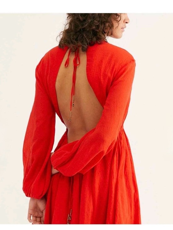 Free People Dresses & Skirts - Free People Vibrant Red Backless Dress